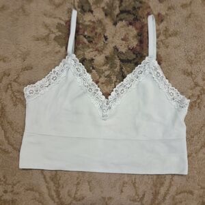 Chic Light Blue Lace Bralette With Adjustable Straps Size Large